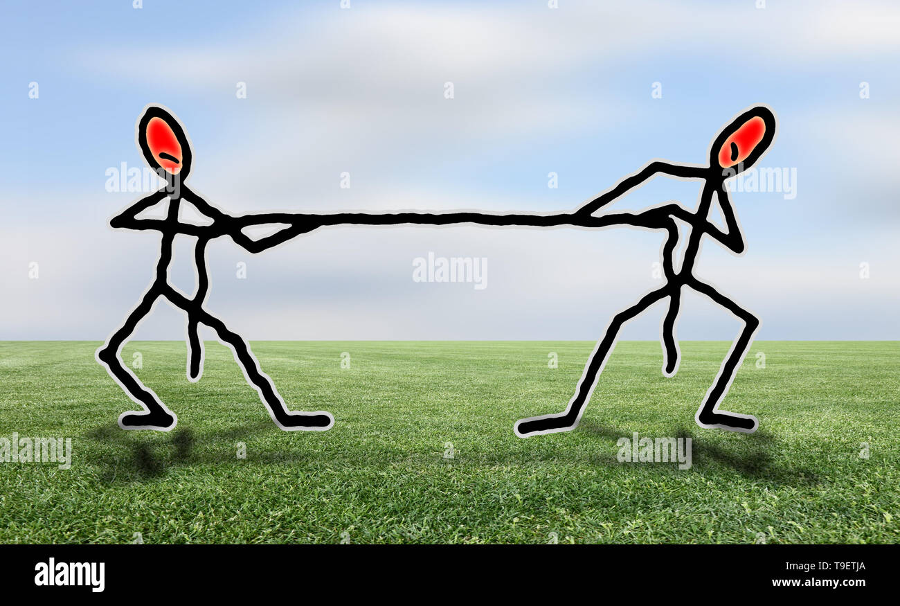 Pull of the rope competition concept Stock Photo Alamy