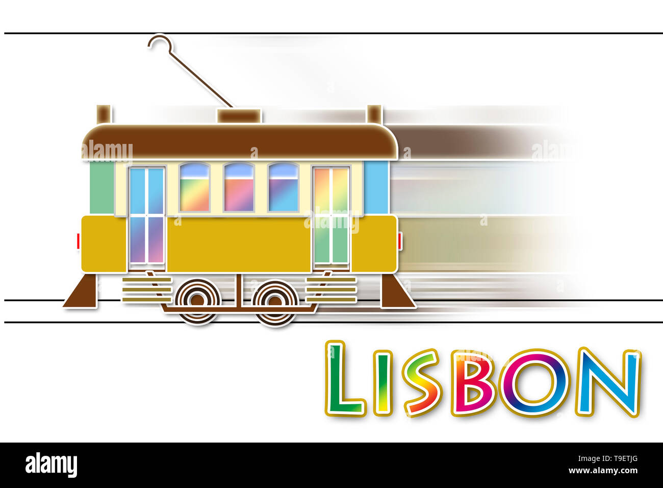 Typical urban transport of Lisbon city (Europe - Portugal) Stock Photo