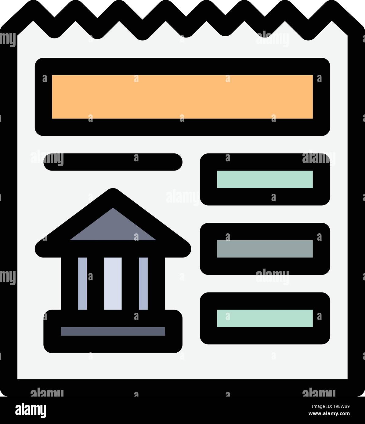 Basic Document Ui Bank Flat Color Icon Vector Icon Banner