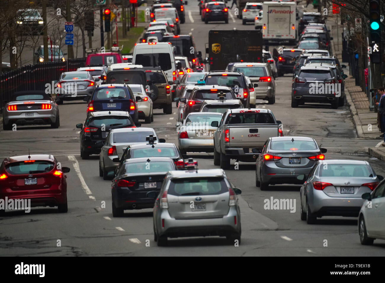 Montreal, Canada,May 17, 2019 Traffic grid-lock in downtown  Montreal,Quebec,Canada.Credit:Mario Beauregard/Alamy Live News Stock Photo