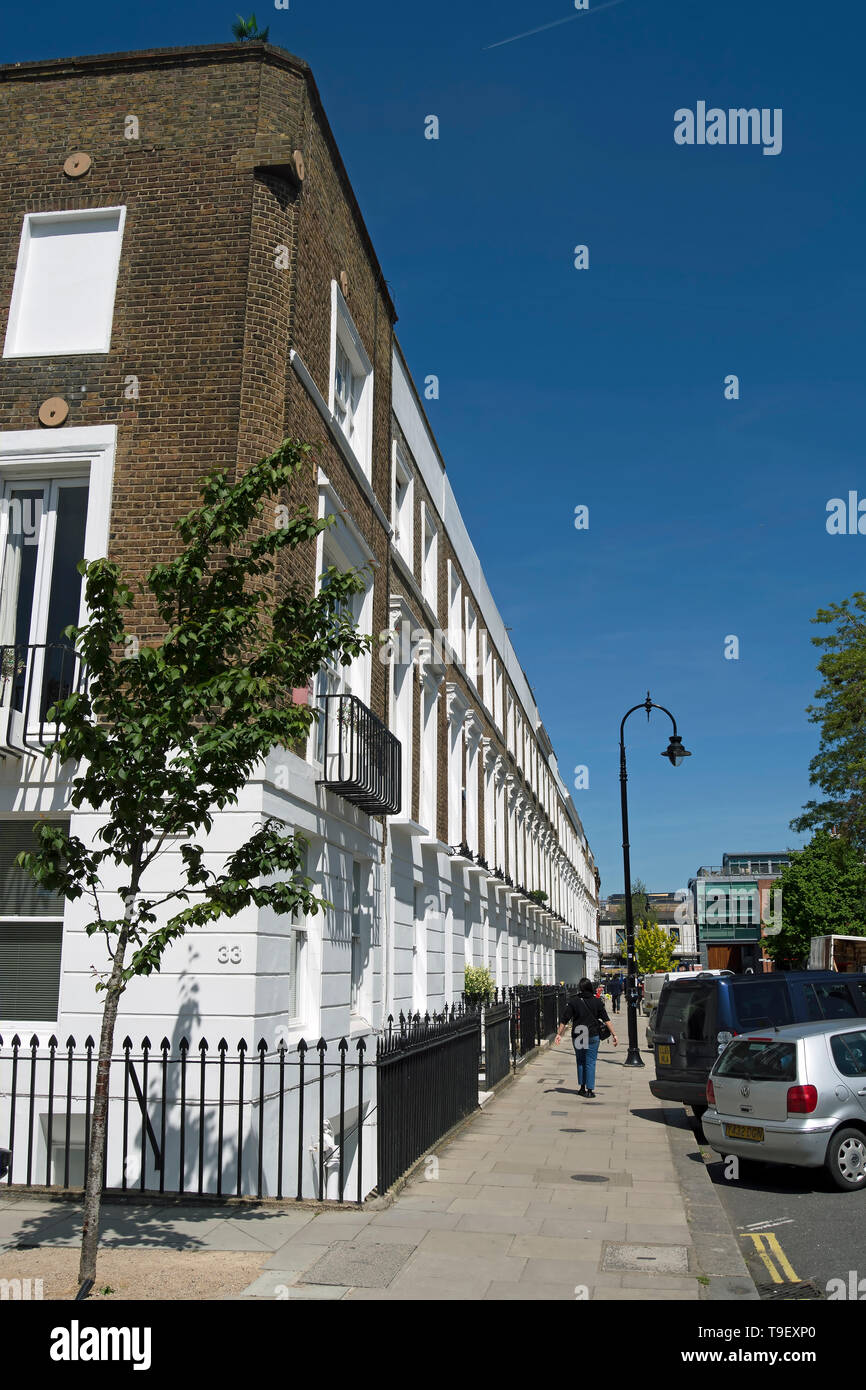victorian terraced houses in primrose hill, london, england Stock Photo