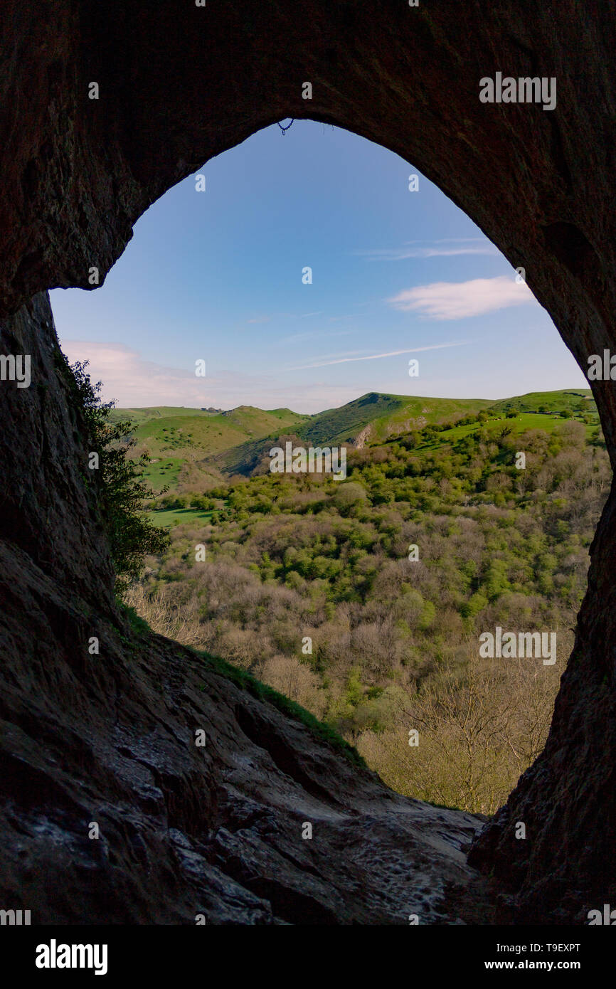 The view from Thors Cave, Wetton, Peak District, United Kingdom Stock Photo