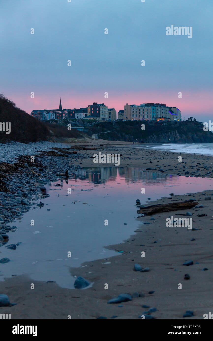 Tenby, Wales, United Kingdom at sunset Stock Photo