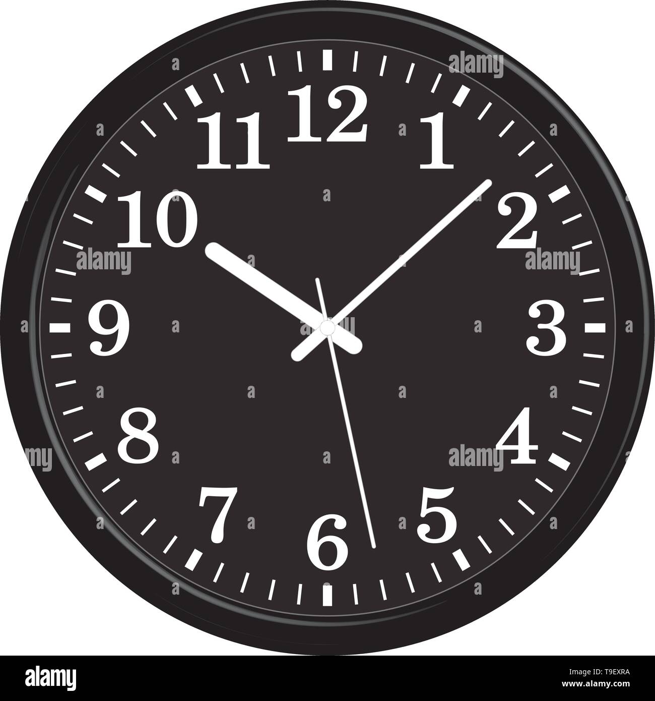 Black round wall clock. Home decoration. 3D effect vector Stock Vector ...