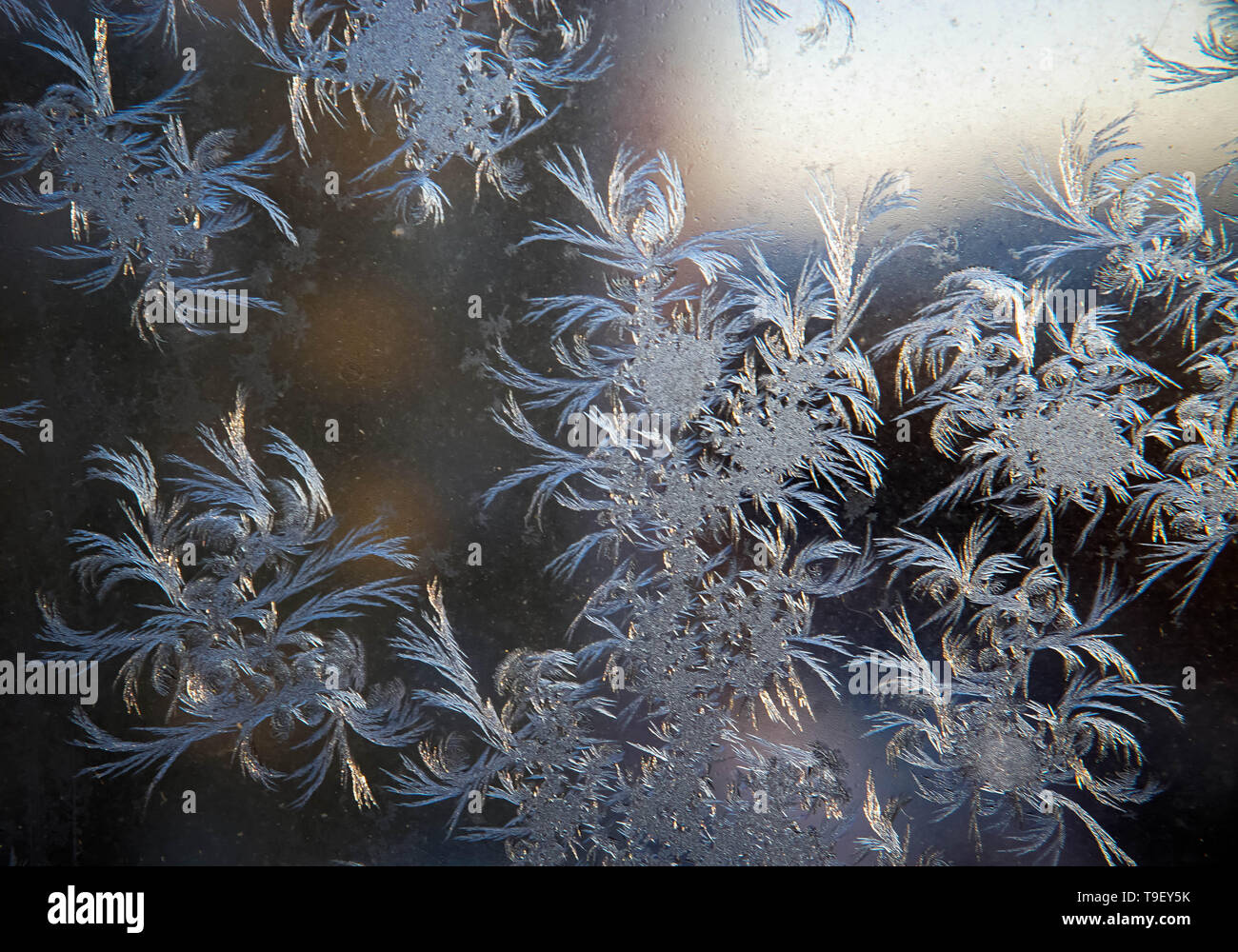 Frosty natural pattern on winter window Stock Photo - Alamy