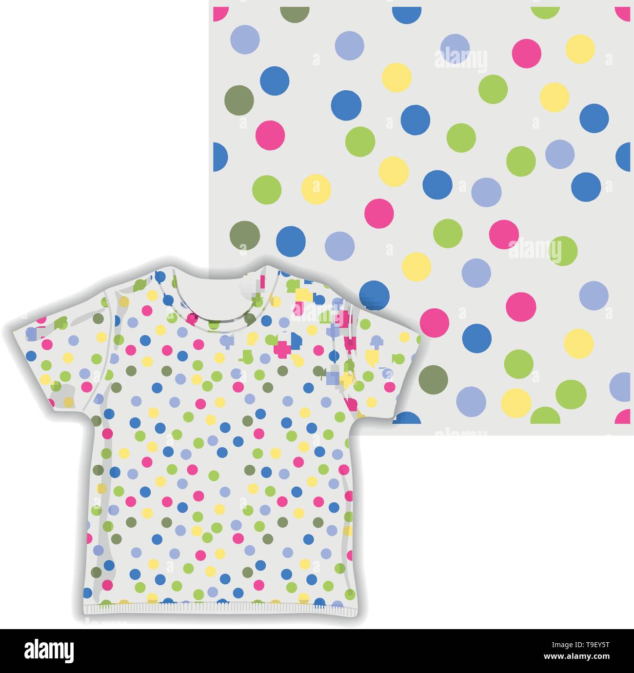 dot triangular cute seamless pattern ready for shirt fabric industry vector illustration Stock Vector