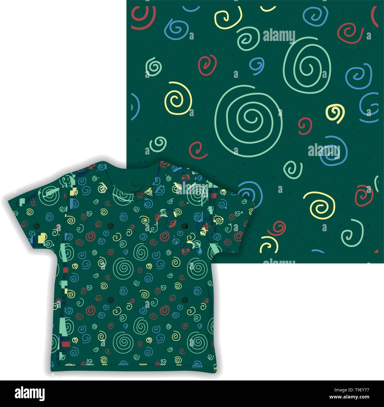 dot triangular cute seamless pattern ready for shirt fabric industry vector illustration Stock Vector