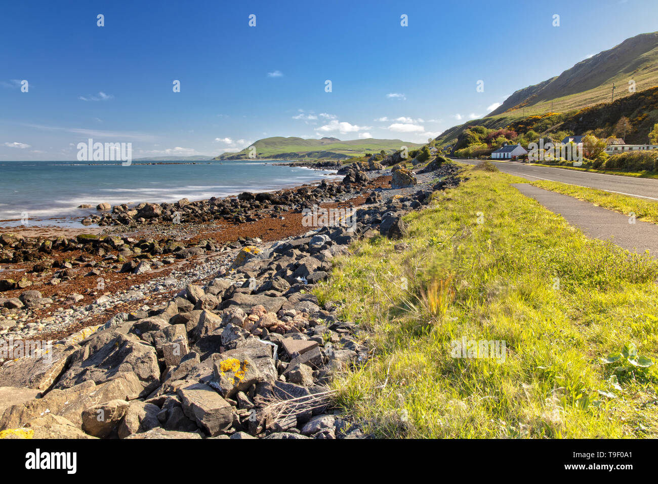 Coastline of Scotlands Eastcoast in Dumfries and Galloway Council Area Stock Photo