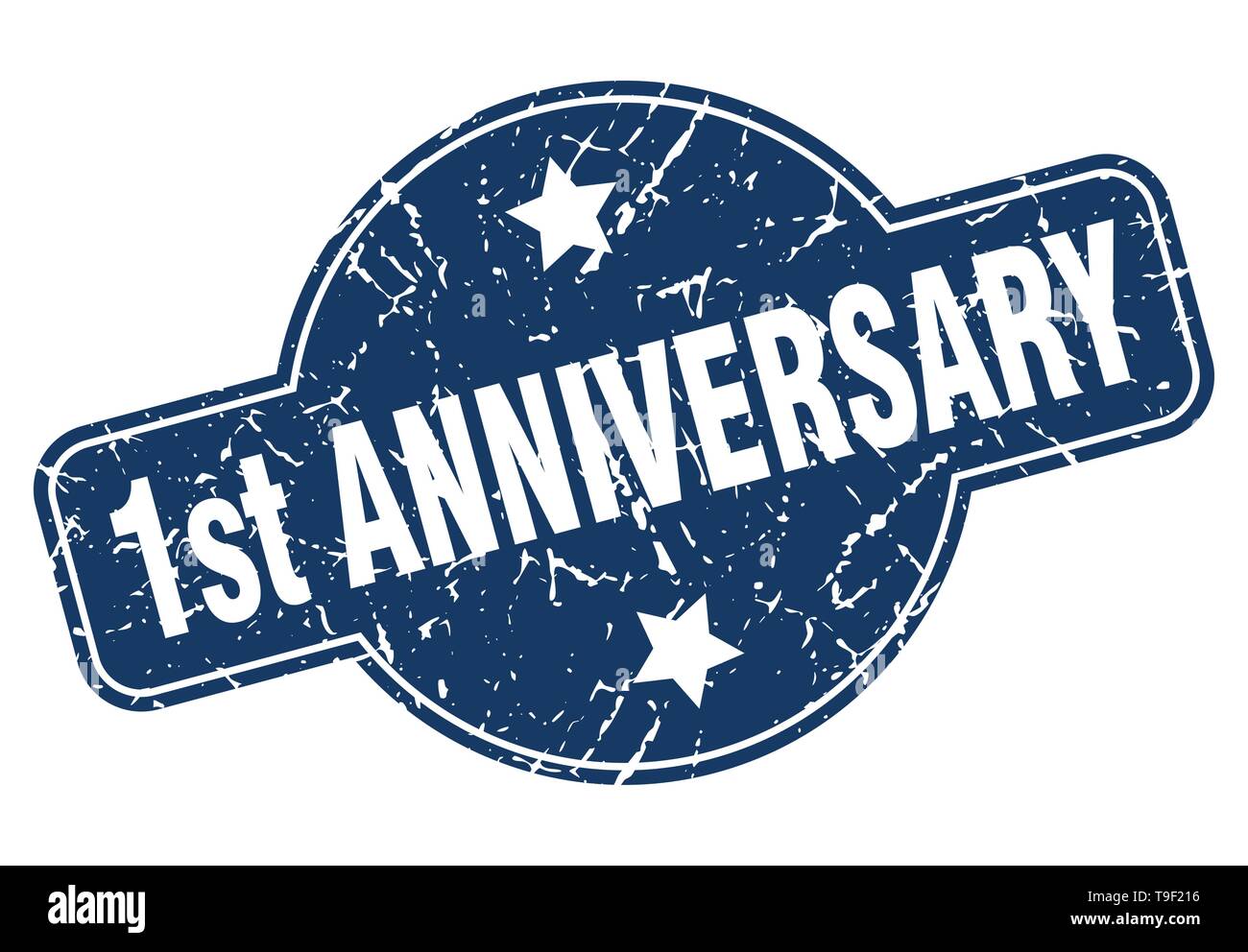 1st anniversary vintage round isolated stamp Stock Vector Image & Art ...