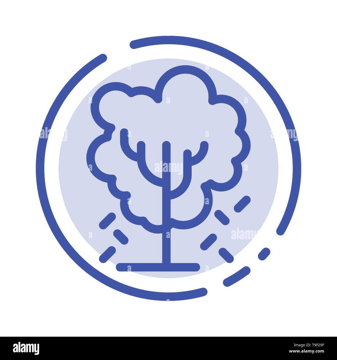 Tree, Apple, Apple Tree, Nature, Spring Blue Dotted Line Line Icon ...