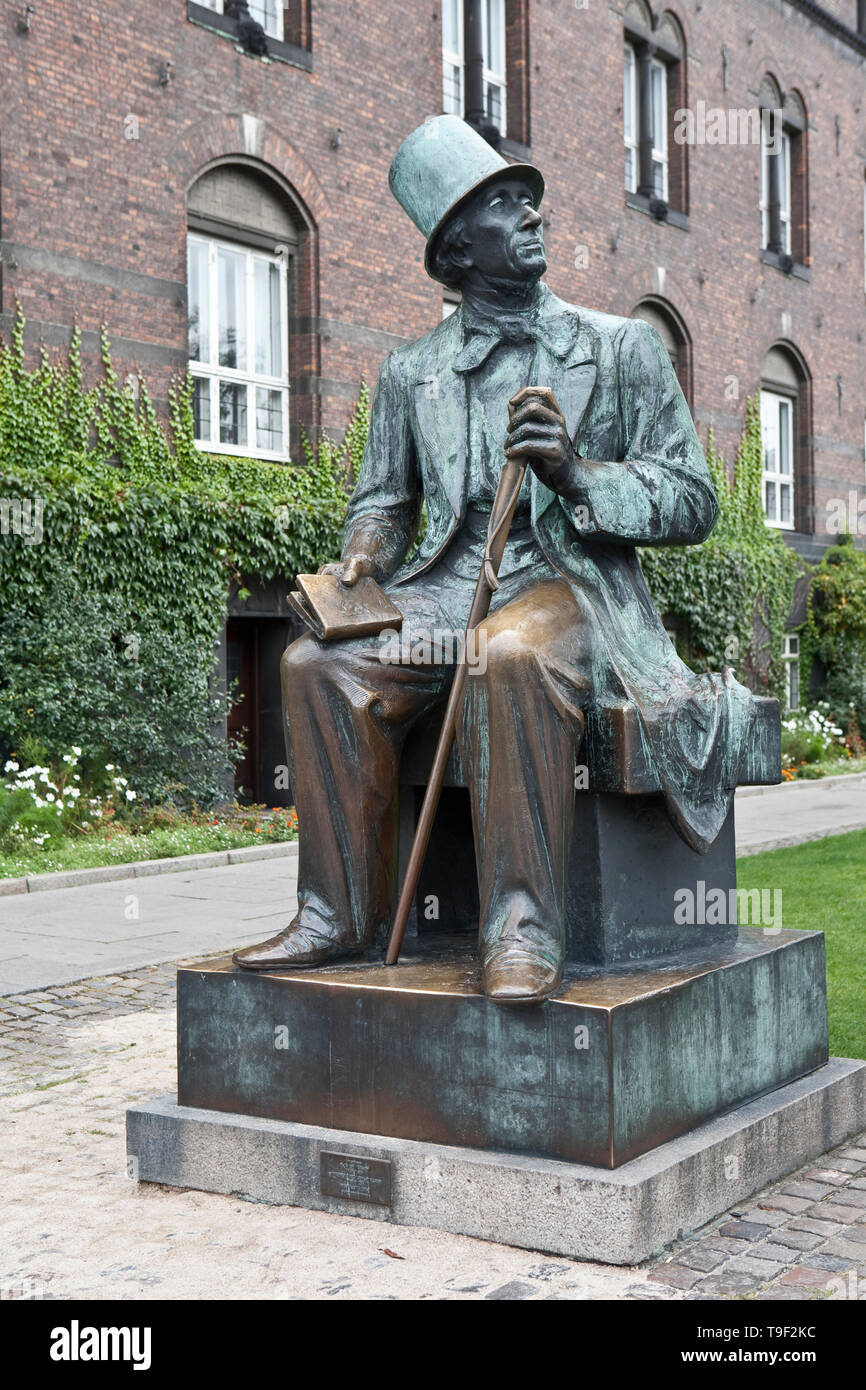 Statue of Hans Christian Andersen, Copenhagen, Denmark Stock Photo