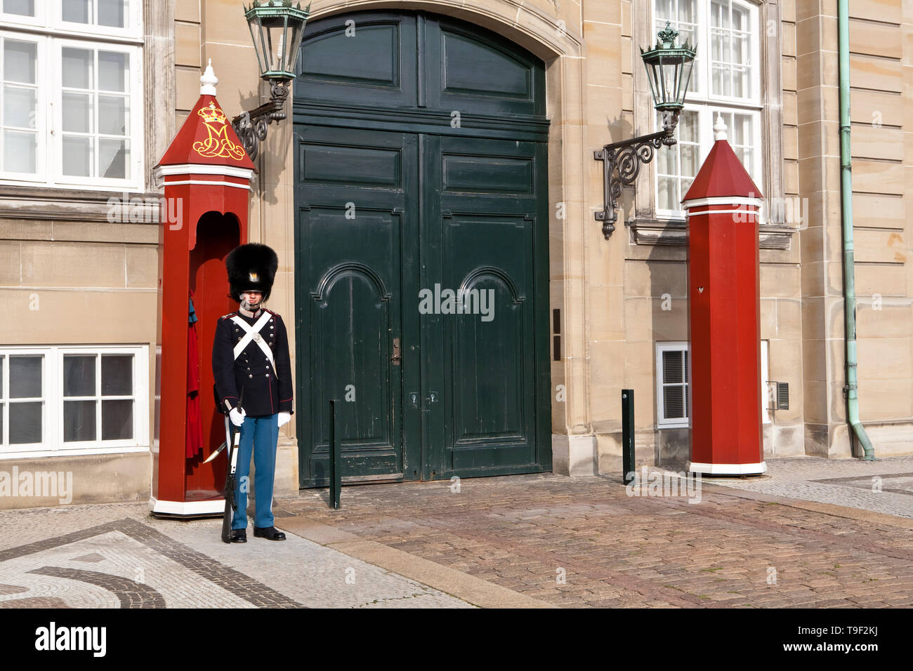 Guard, Royal Palace, Copenhagen, Denmark Stock Photo
