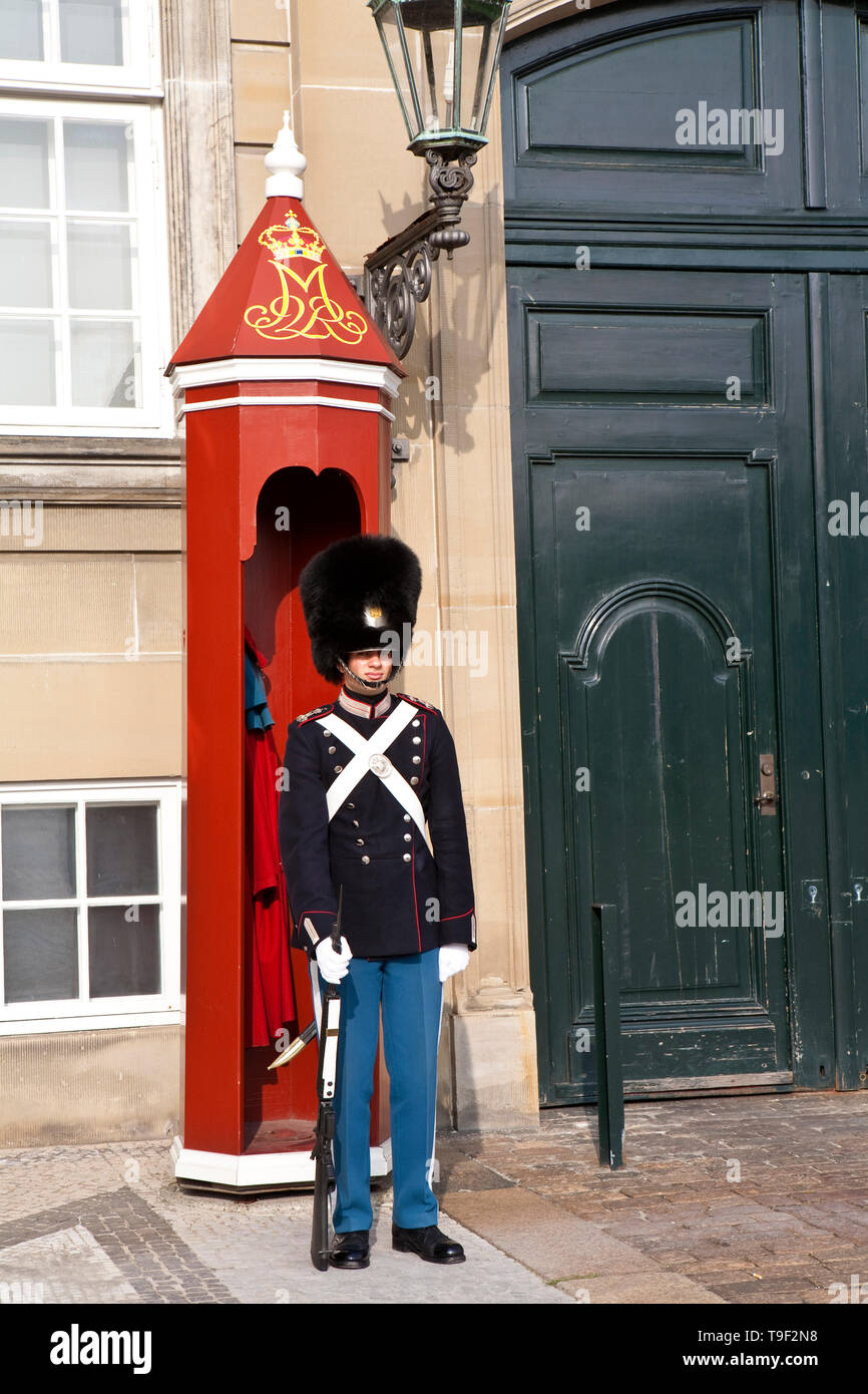 Guard, Royal Palace, Copenhagen, Denmark Stock Photo