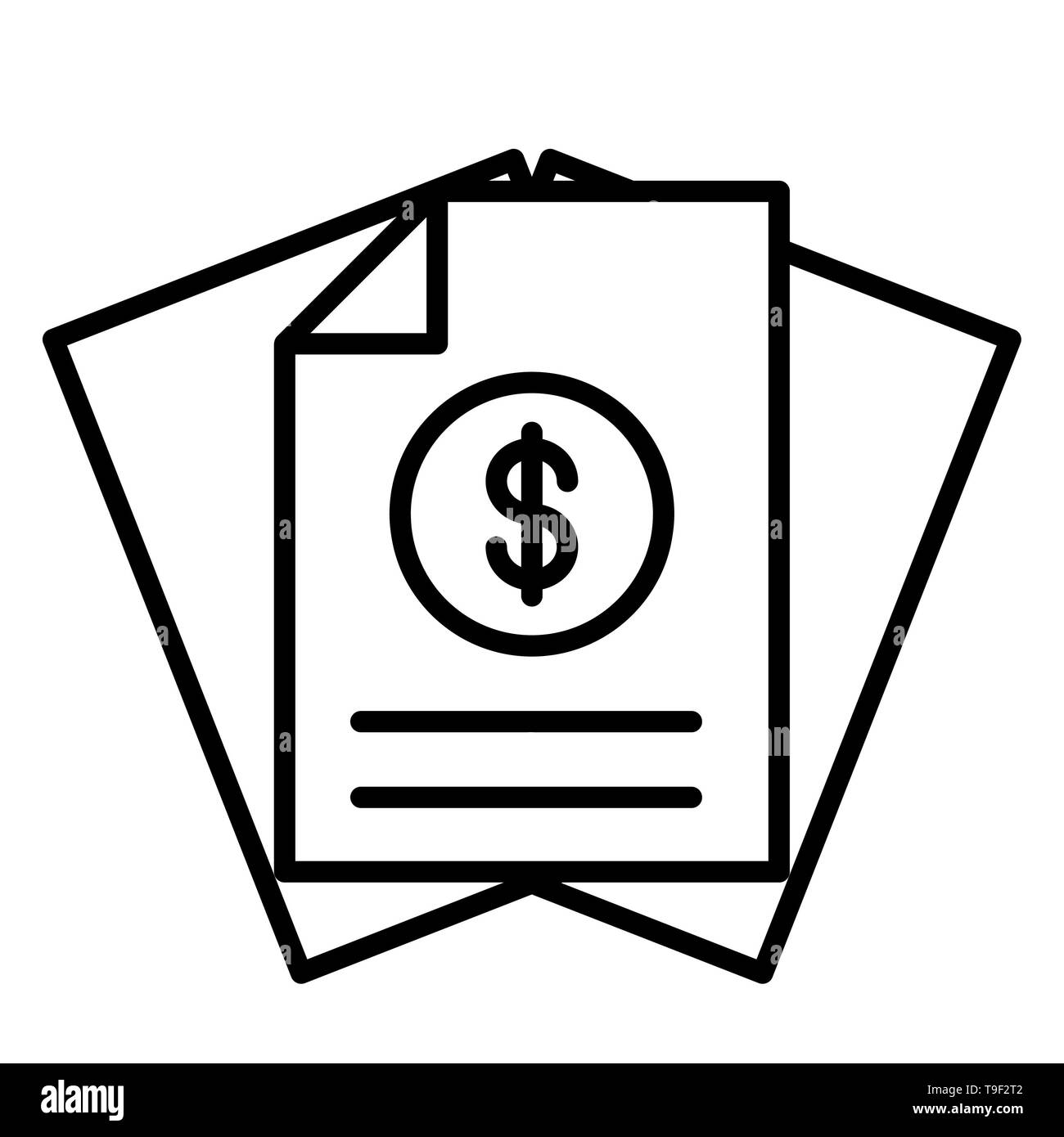 Contract Icon, Vector Illustration, Business Outline Stock Photo