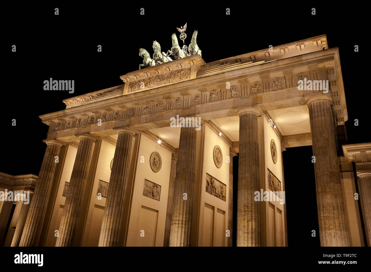 Quadriga on top of the Brandenburg Gate, Berlin, Germany Stock Photo