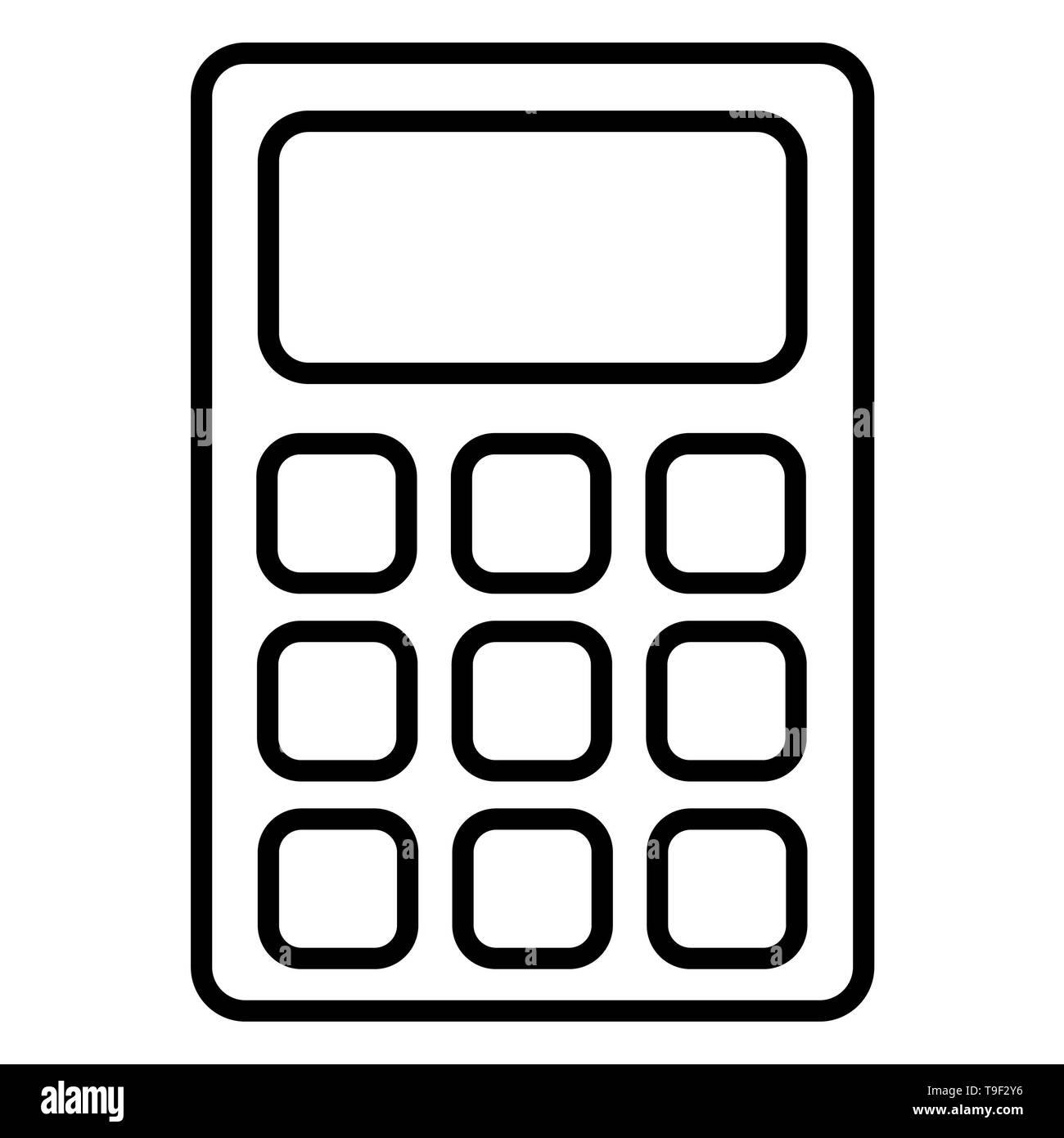 Calculator icon, educational institution process school, outline flat  vector illustration, isolated on white. Office supplies symbol. 25893686  Vector Art at Vecteezy