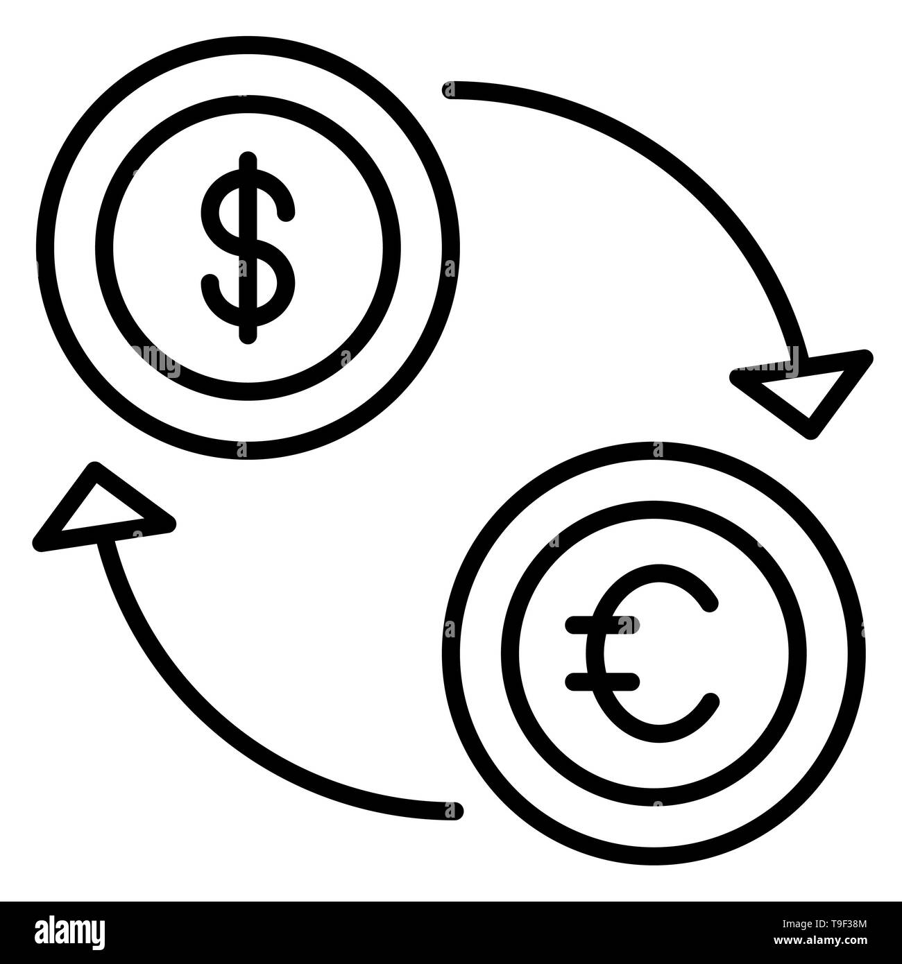 Exchange Rate Icon, Vector Illustration, Business Outline Stock Photo