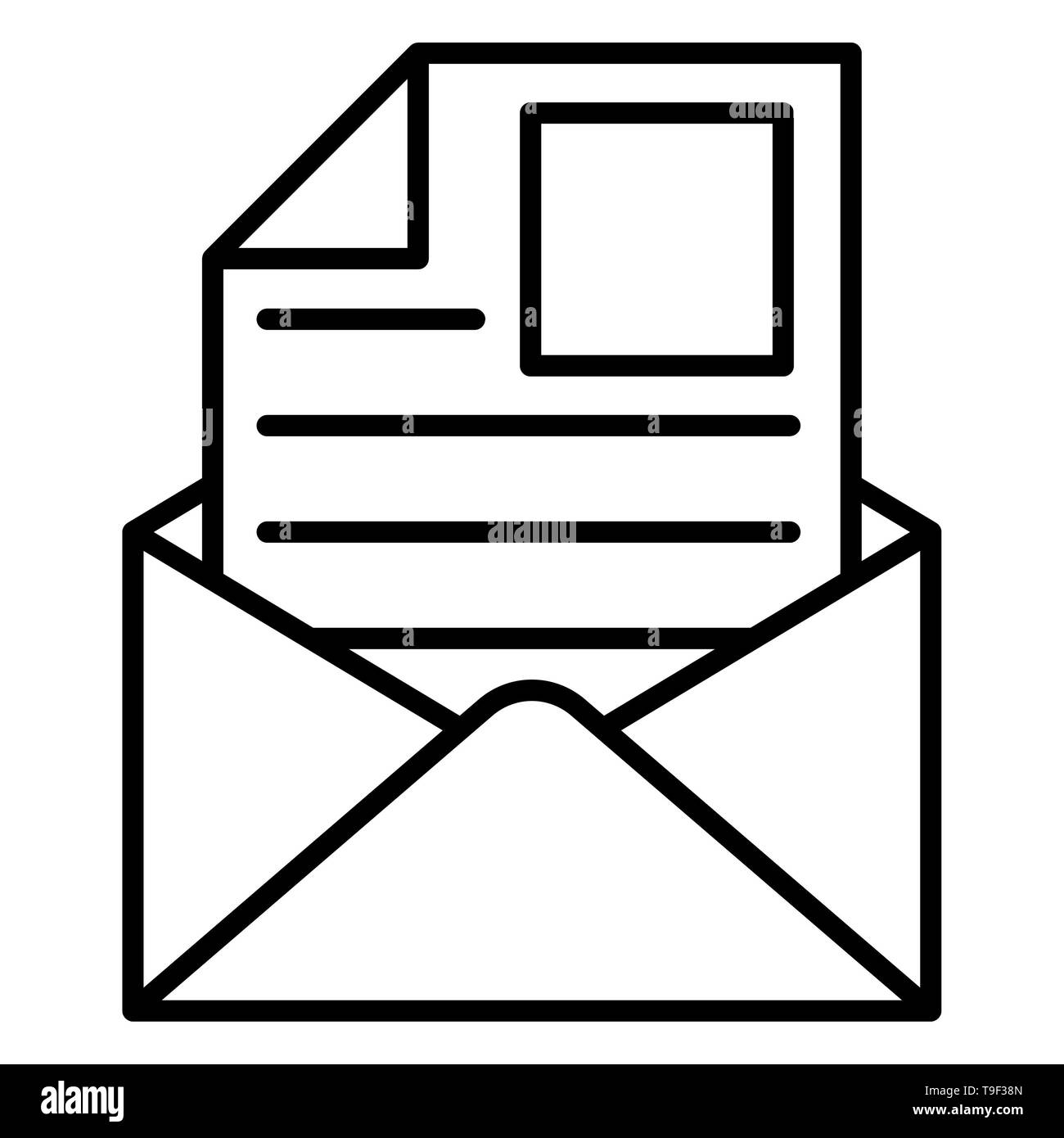 Email Icon, Vector Illustration, Business Outline Stock Photo