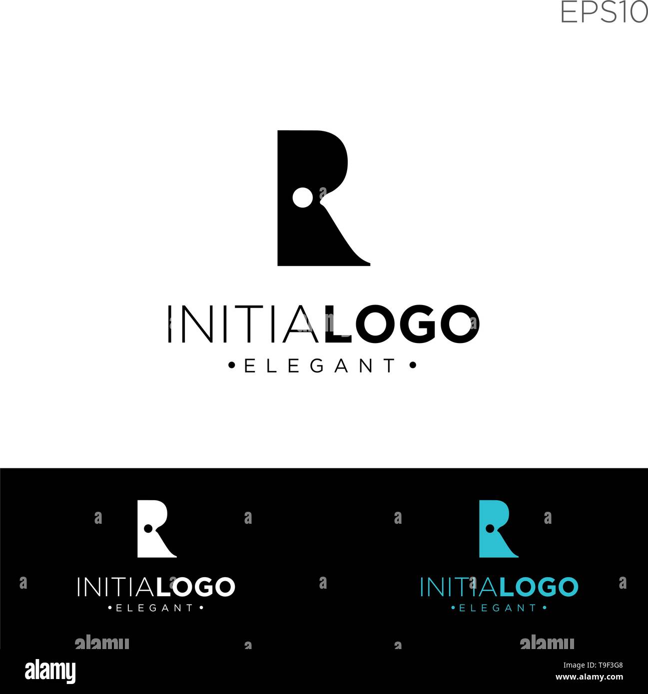 monogram initial r, rr, r logo template black color vector illustration ...