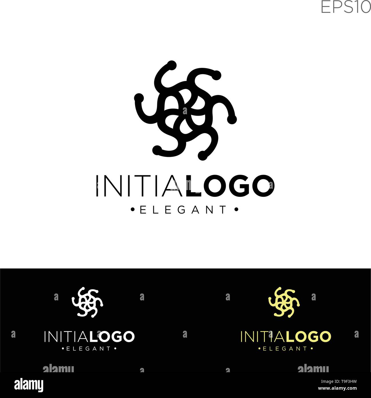 monogram initial s, s logo template black color vector illustration - vector Stock Vector