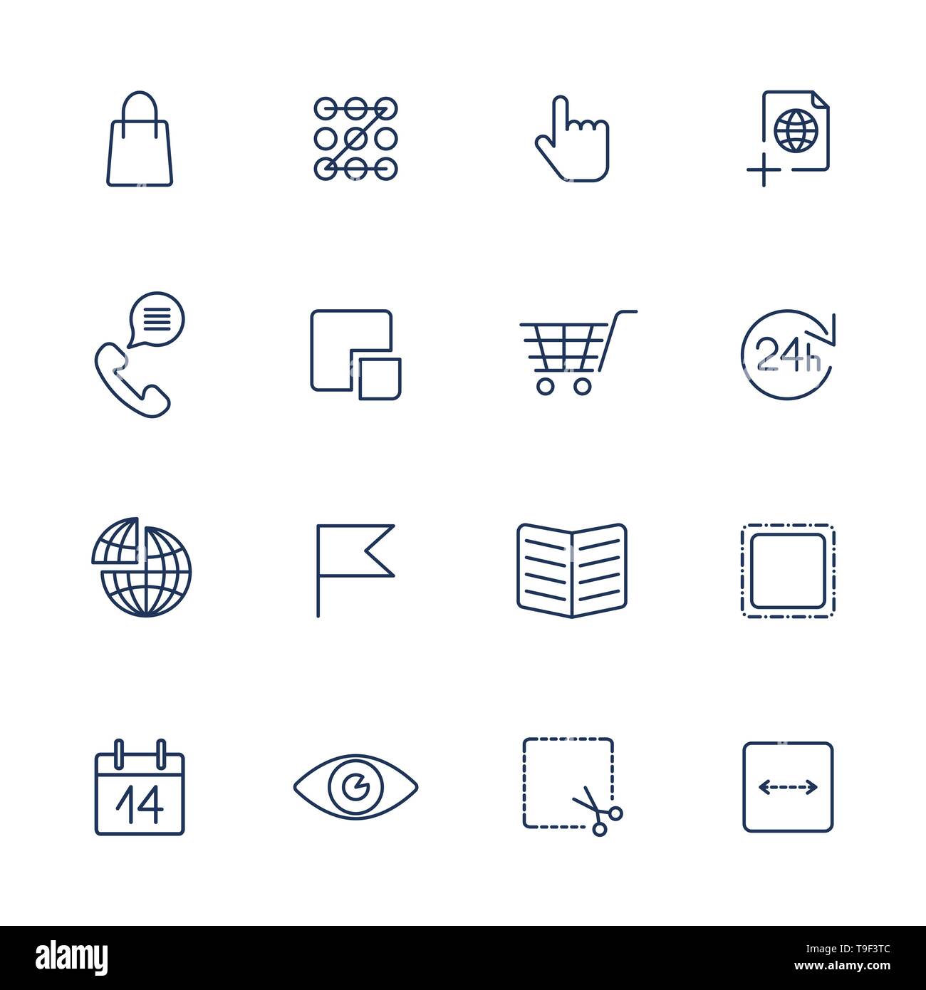 Thin line icon set. Icons for web, apps, programs and other Stock Vector