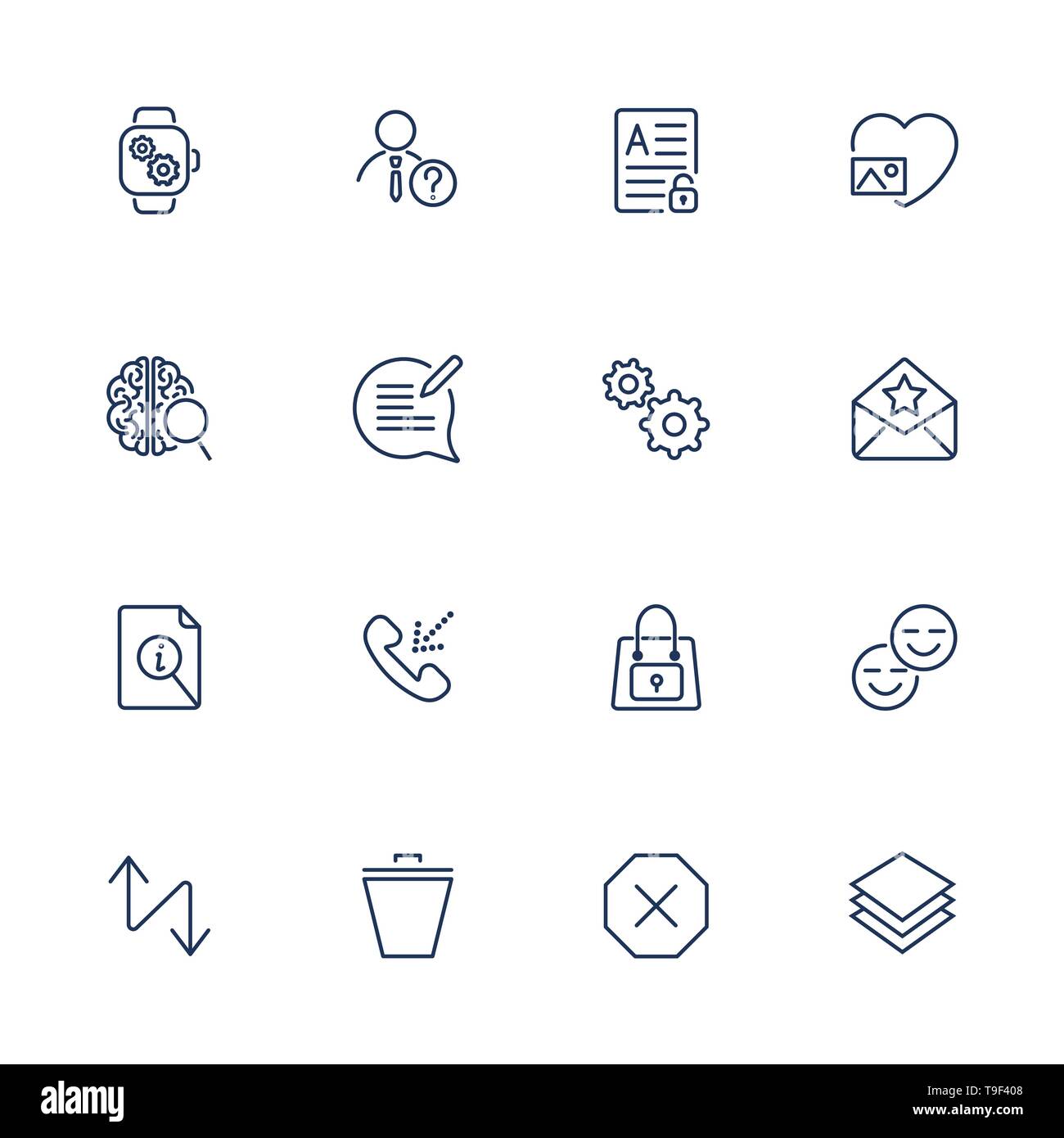 User different Interface Icons Stock Vector