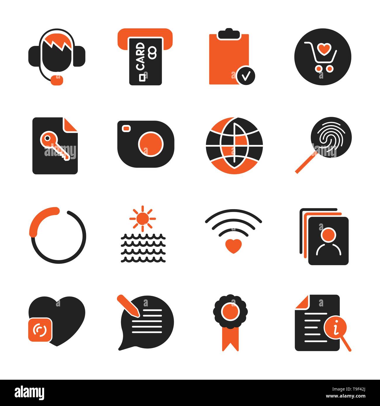 Set with different icons for apps, programs, sites and other. Office ...