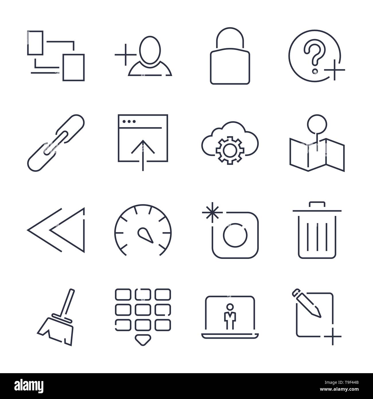 Internet and IT internet technology . Universal icons for web,  Stock Vector