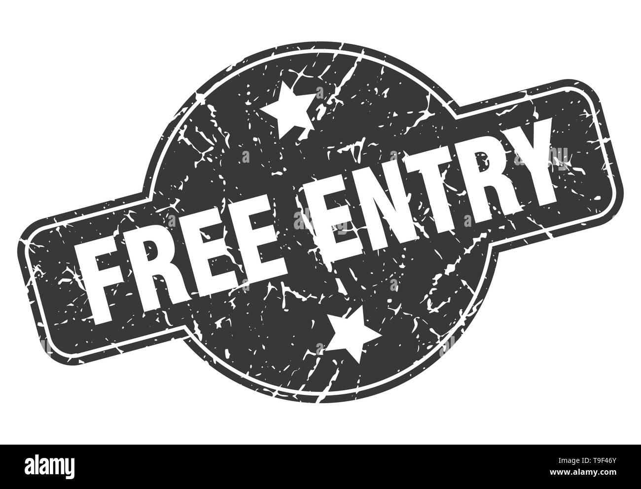 free entry round grunge isolated stamp Stock Vector