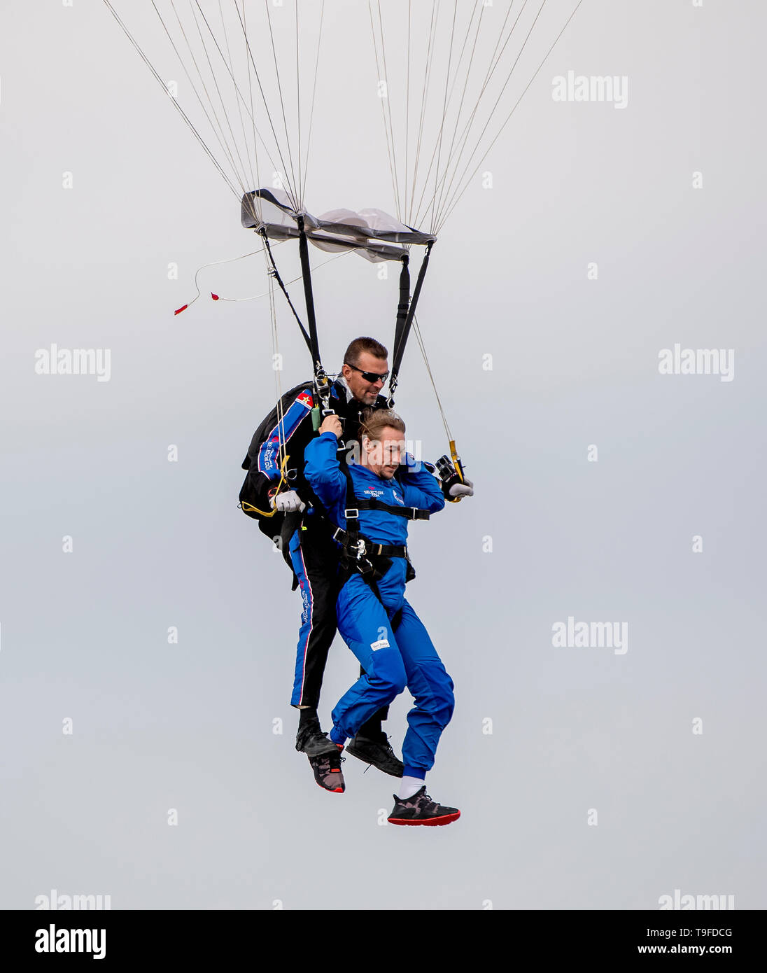 Baltimore, MD, USA. 18th May, 2019. May 18, 2019 : DJ Diplo jumps in to perform at the Preakness Infield Fest with a Navy Seal Leap Frog on Preakness Day at Pimlico Race Course in Baltimore, Maryland. John Voorhees/Eclipse Sportswire/CSM/Alamy Live News Stock Photo