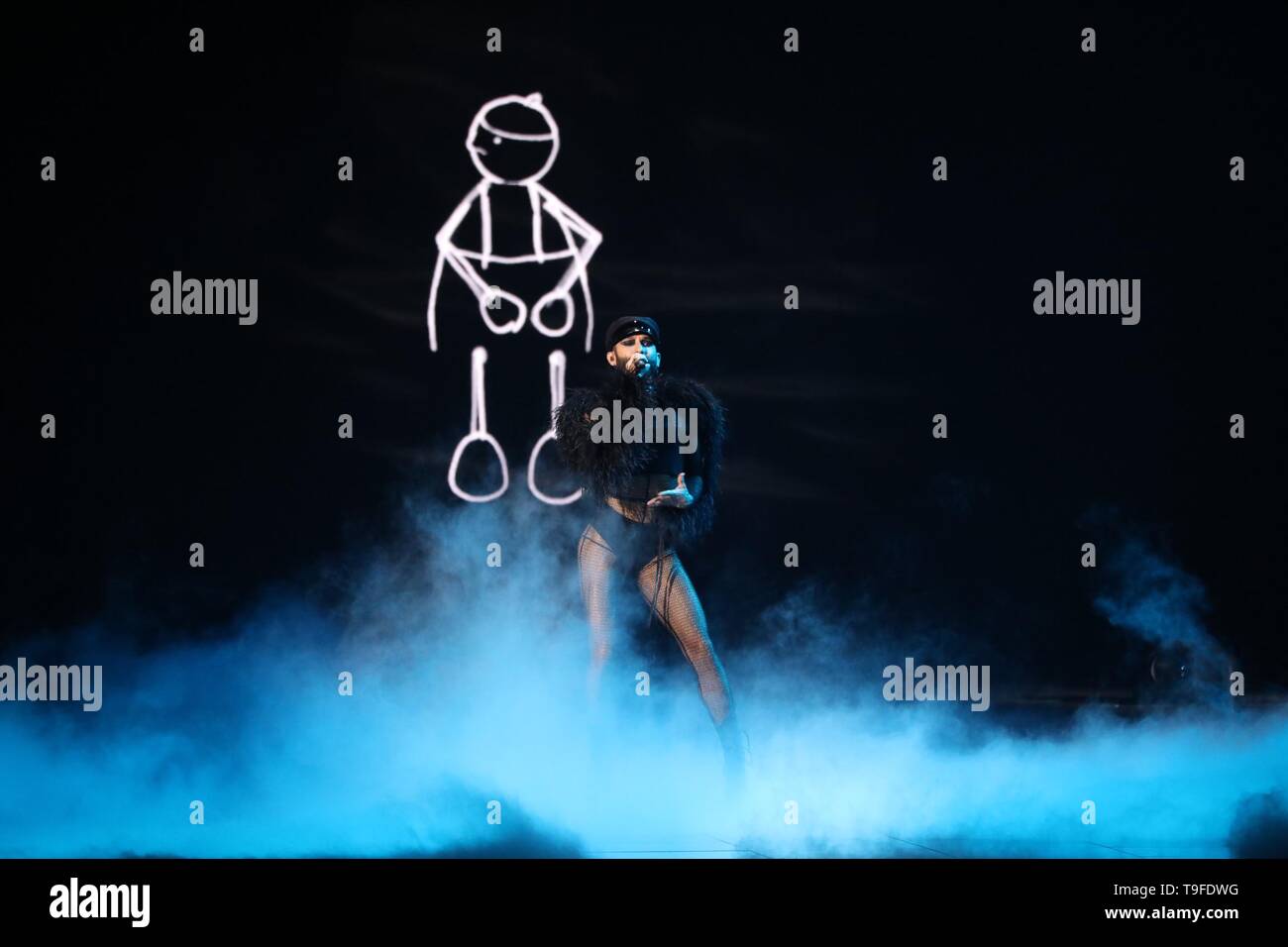 Tel Aviv, Israel. 18th May, 2019. Conchita Wurst, ESC winner 2014, will perform at the end of the finals of the Eurovision Song Contest (ESC) 2019. Credit: Ilia Yefimovich/dpa/Alamy Live News Stock Photo