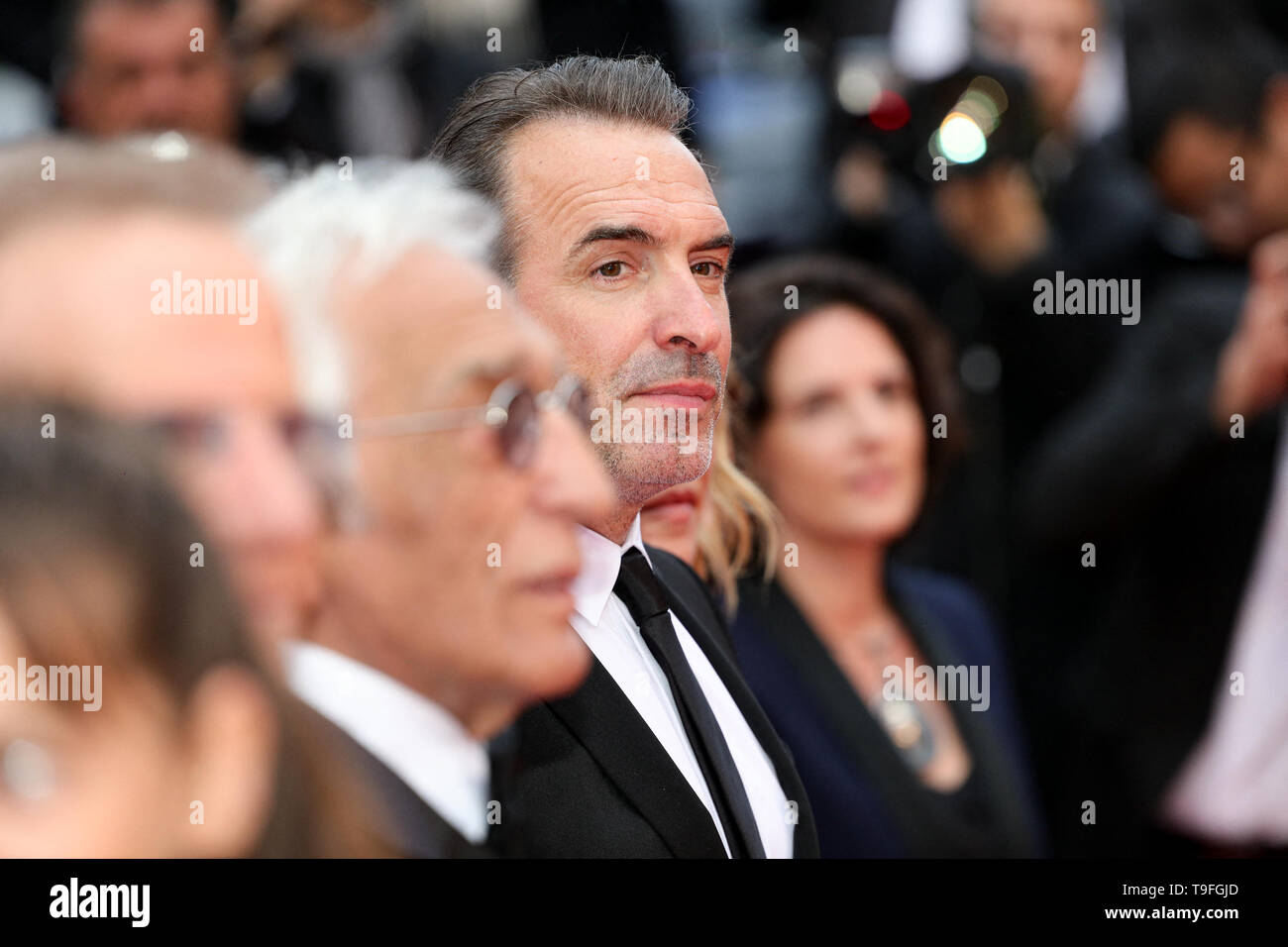 Cannes, France. 18th May, 2019. Mathilde Seignier, Jean Dujardin, Elsa Zilberstein, Christophe Lambert, Gerard Darmon, Irene Jacob and Audrey Dana  arrives to the premiere of ' LES PLUS BELLES ANNÉES D’UNE VIE  ' during the 2019 Cannes Film Festival on May 18, 2019 at Palais des Festivals in Cannes, France. Credit: Imagespace/Alamy Live News Stock Photo