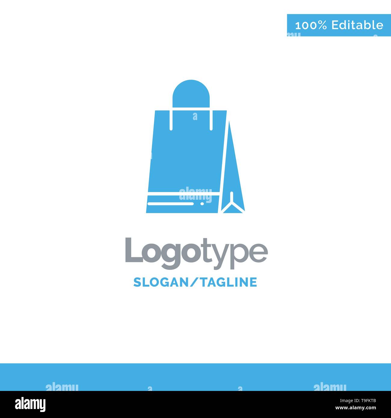 Bag, Shopping, Canada Blue Solid Logo Template. Place for Tagline Stock