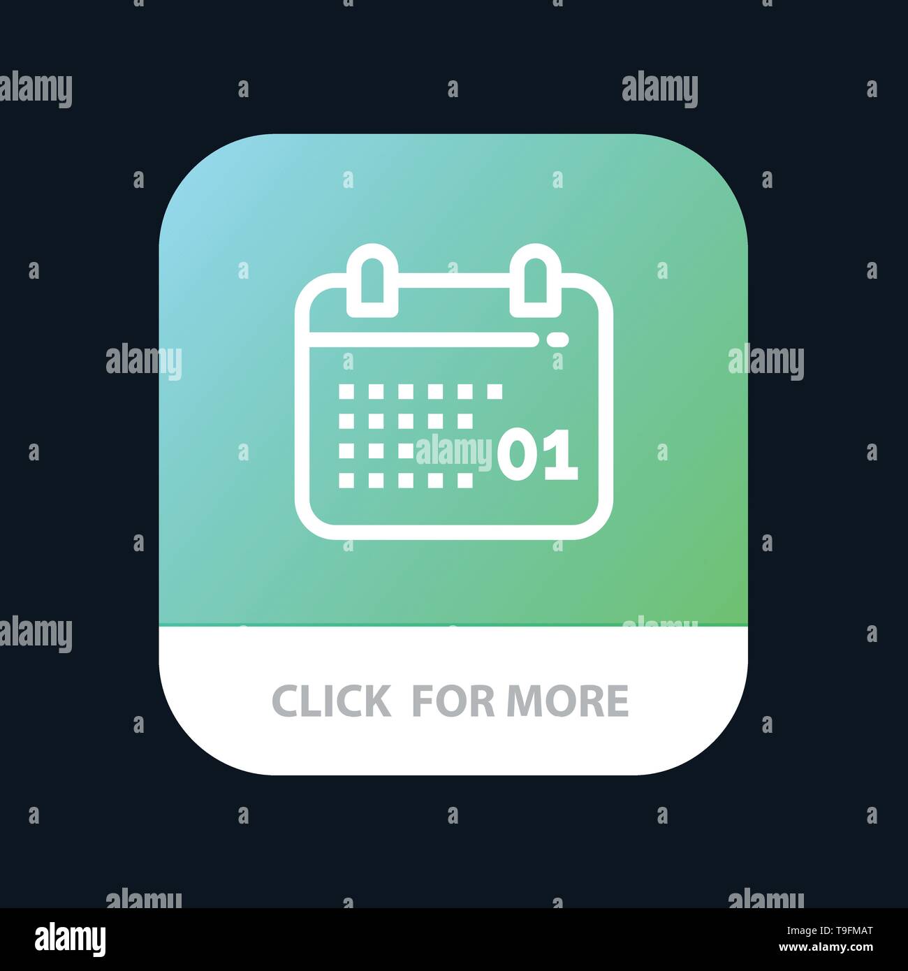 Canada, Calendar, Date, Day Mobile App Button. Android and IOS Line