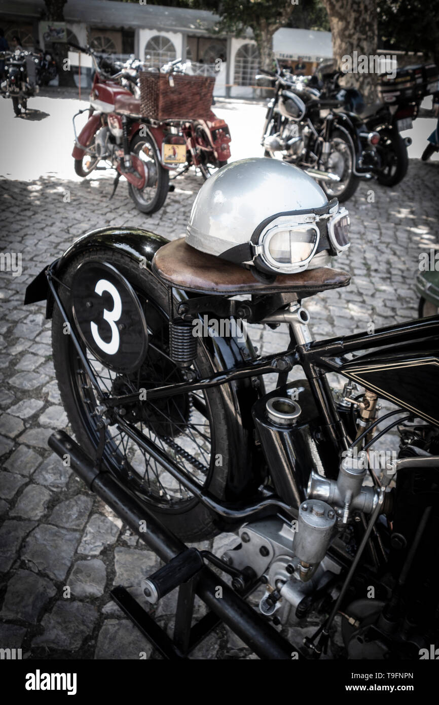 Vintage Bikes Or Old Motorbikes In A Bike Meeting Or Old Bike