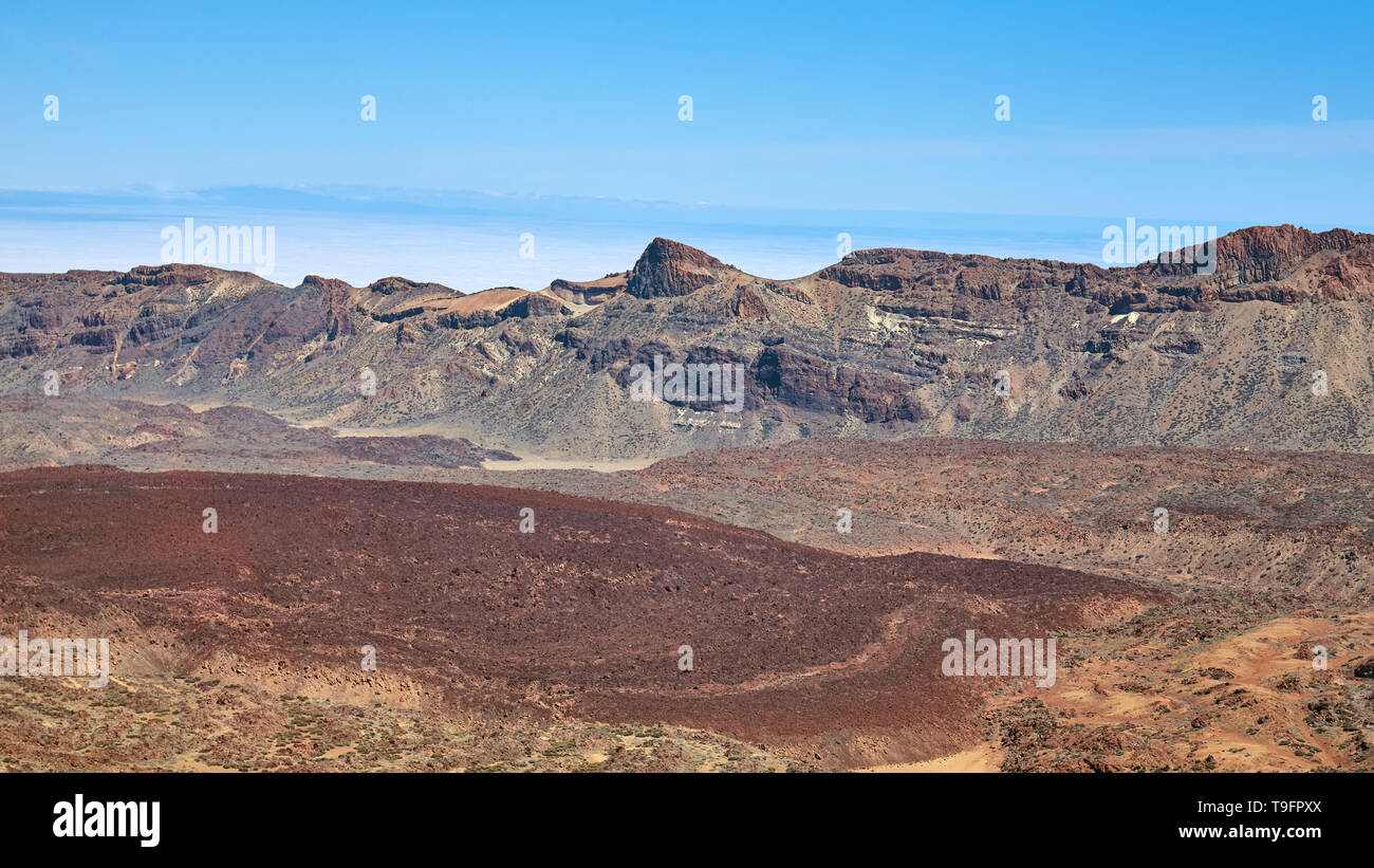 Canadas del Teide caldera is considered one of the largest calderas on earth, Teide National Park, Tenerife, Spain. Stock Photo