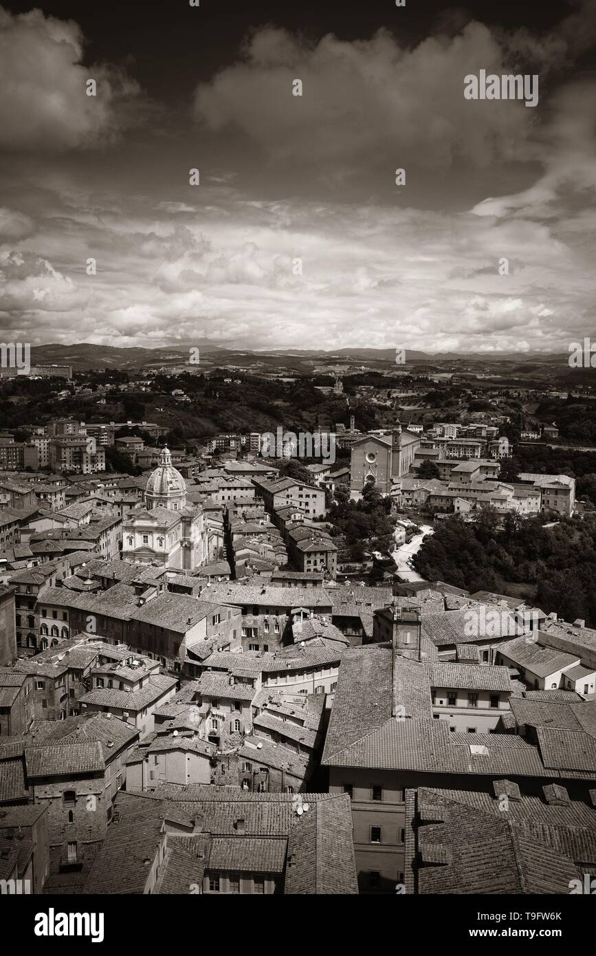 Medieval town Siena rooftop view with historic buildings in Italy Stock ...