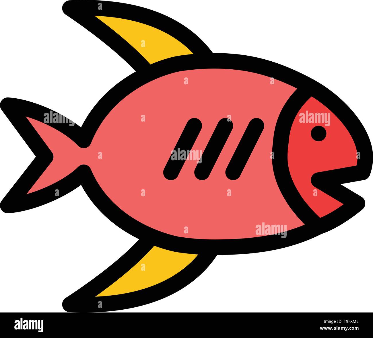 Beach Coast Fish Sea Flat Color Icon Vector Icon Banner