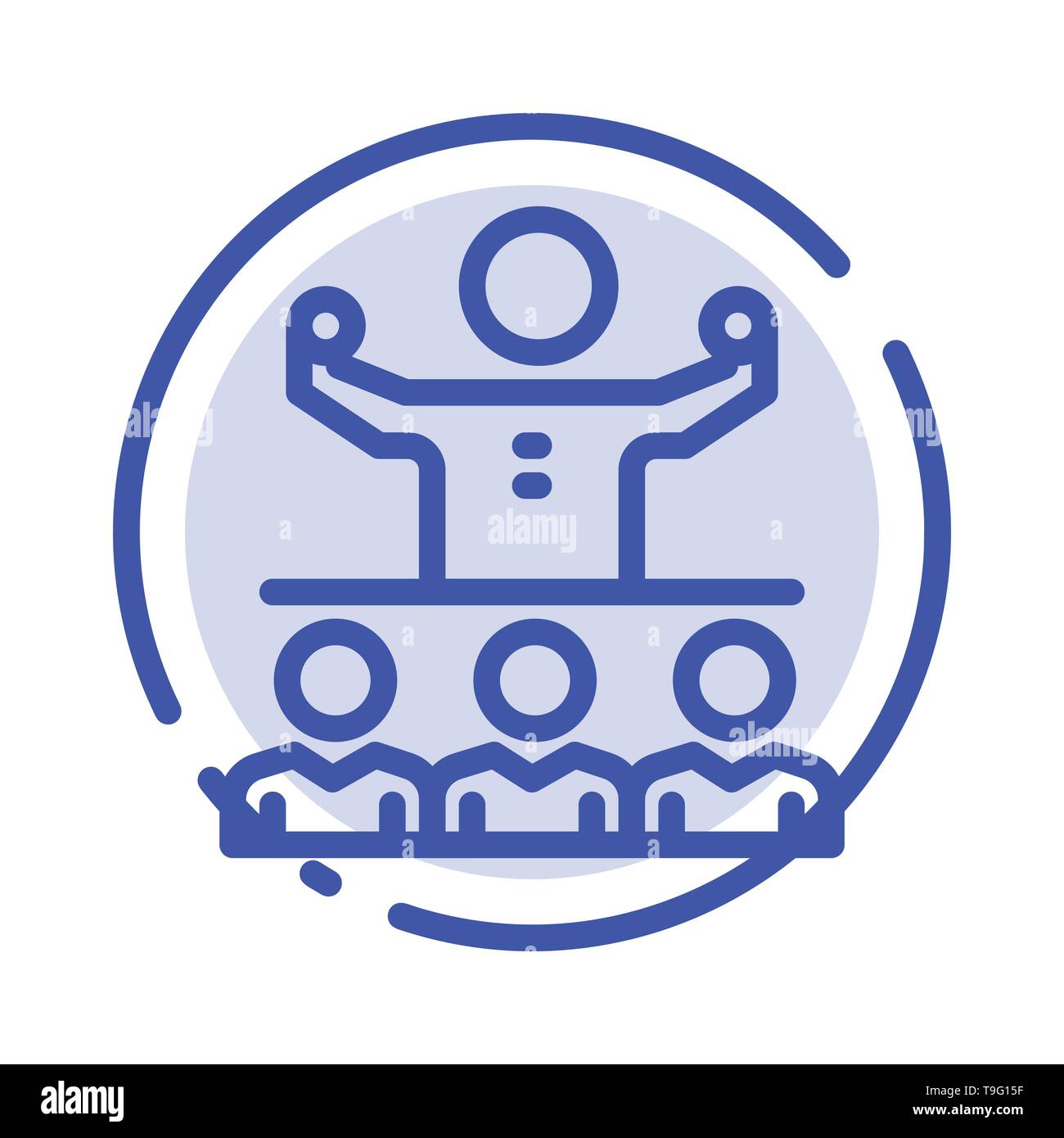 Encourage, Growth, Mentor, Mentorship, Team Blue Dotted Line Line Icon Stock Vector