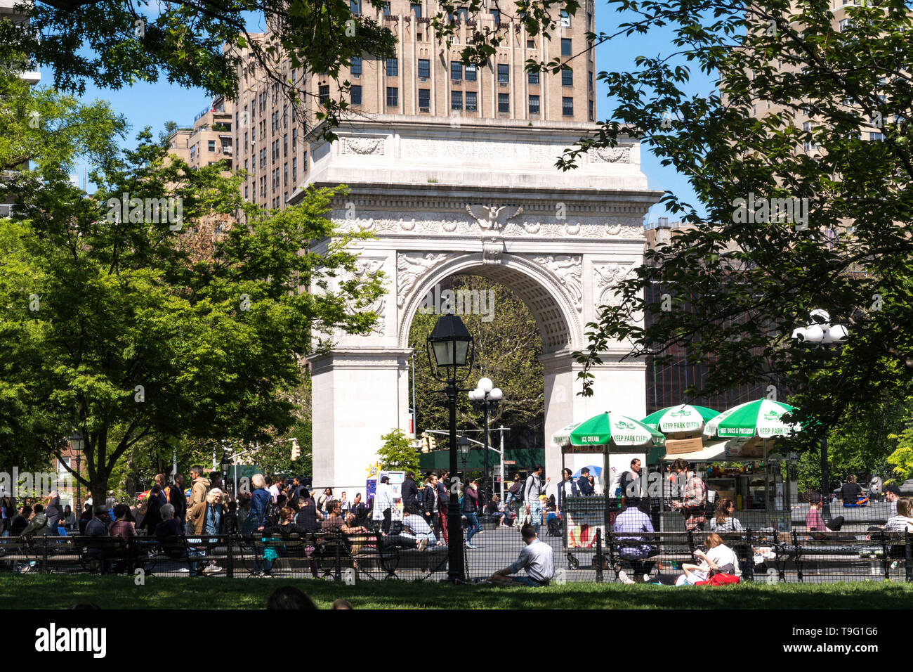 Washington Square Arch, Washington Square Park, Greenwich Village, NYC Stock Photo