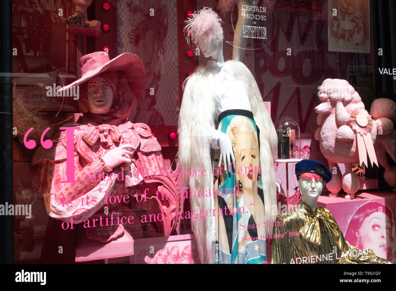 Bergdorf Goodman Department Store Windows coincide with The Metropolitan Museum of Art Costume Institute Exhibit 'Camp: Notes on Fashion', NYC, USA Stock Photo