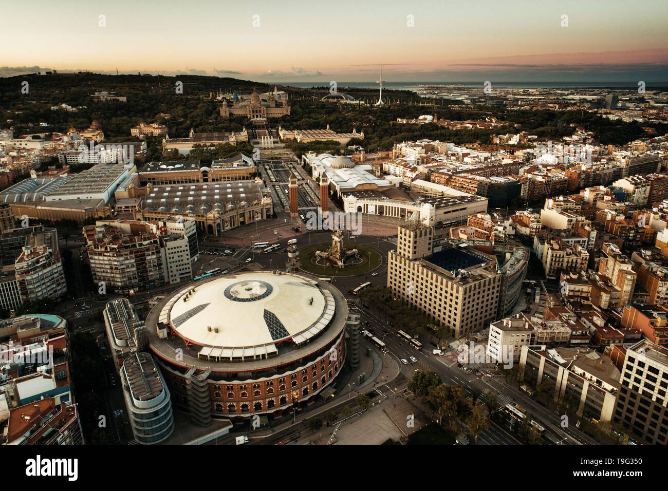 Aerial view of Barcelona in Spain Stock Photo - Alamy