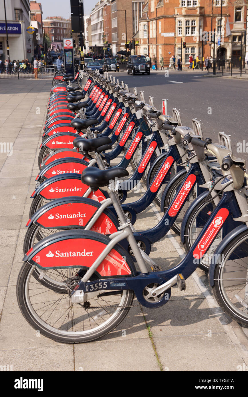 Bicycles for hire in London Stock Photo Alamy