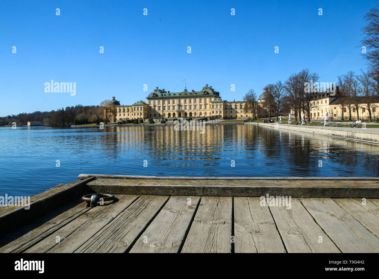 The royal palace Drotingholm in Stockholm in Sweden. The famous tourist attraction which everyone wants to visit. Stock Photo