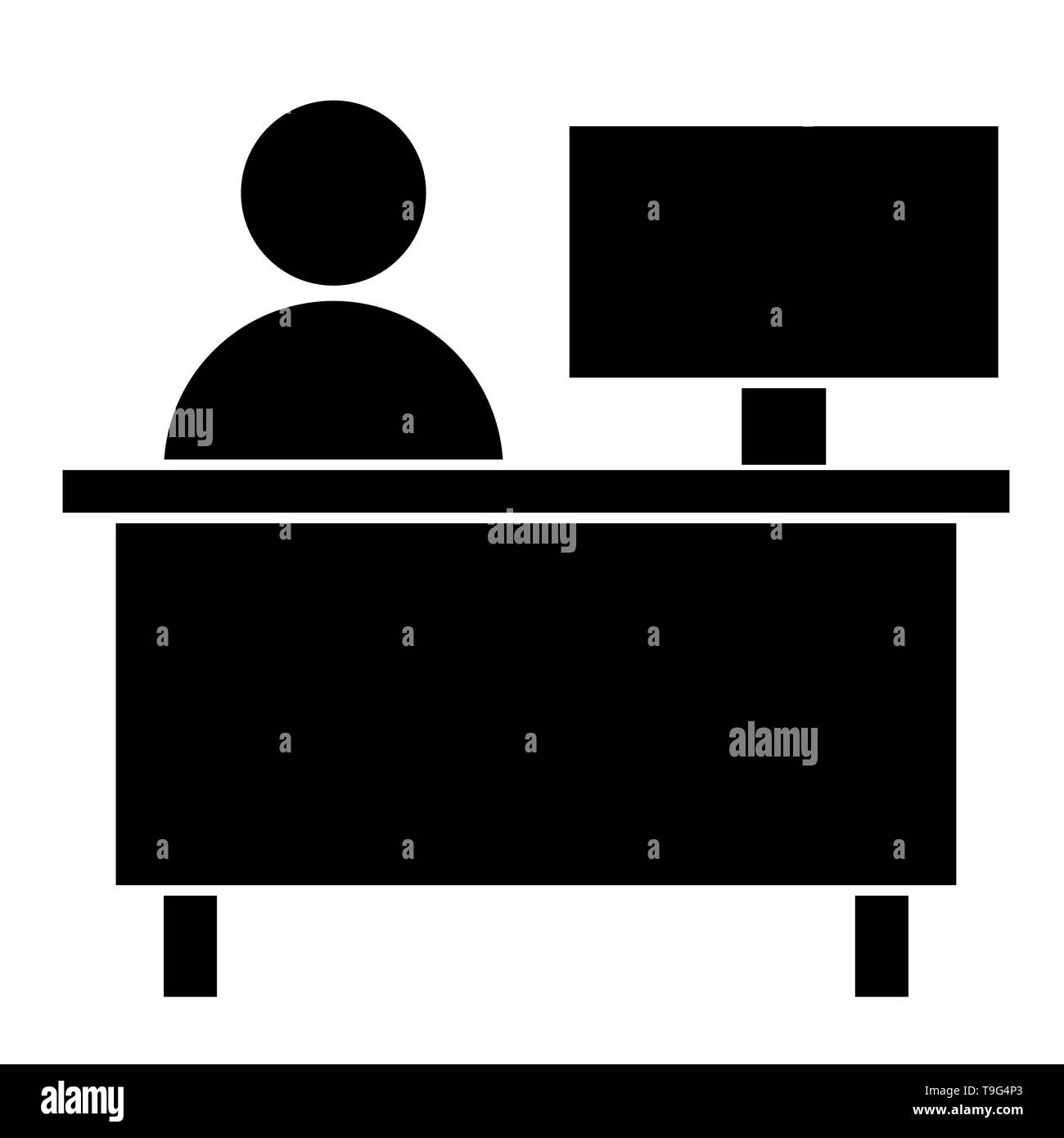 Secretary Icon, Vector Illustration, Business Outline Stock Photo