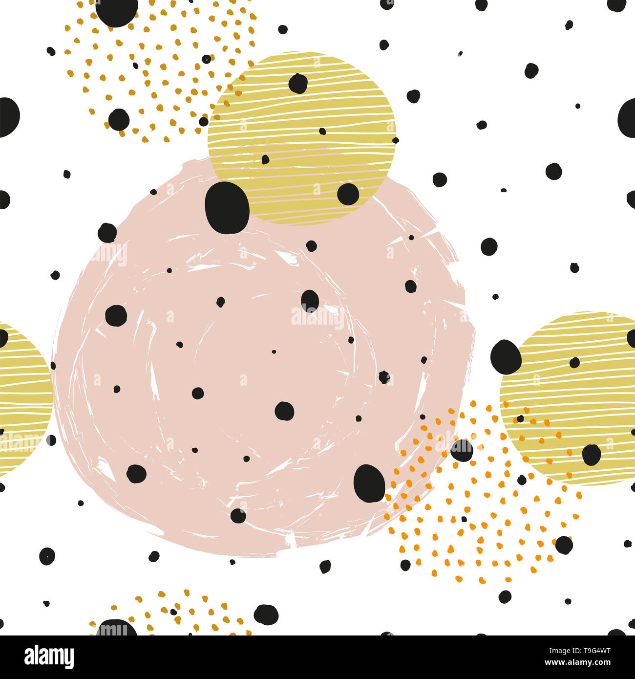 Abstract hand draw dots pattern in black and white. Concept composing ...