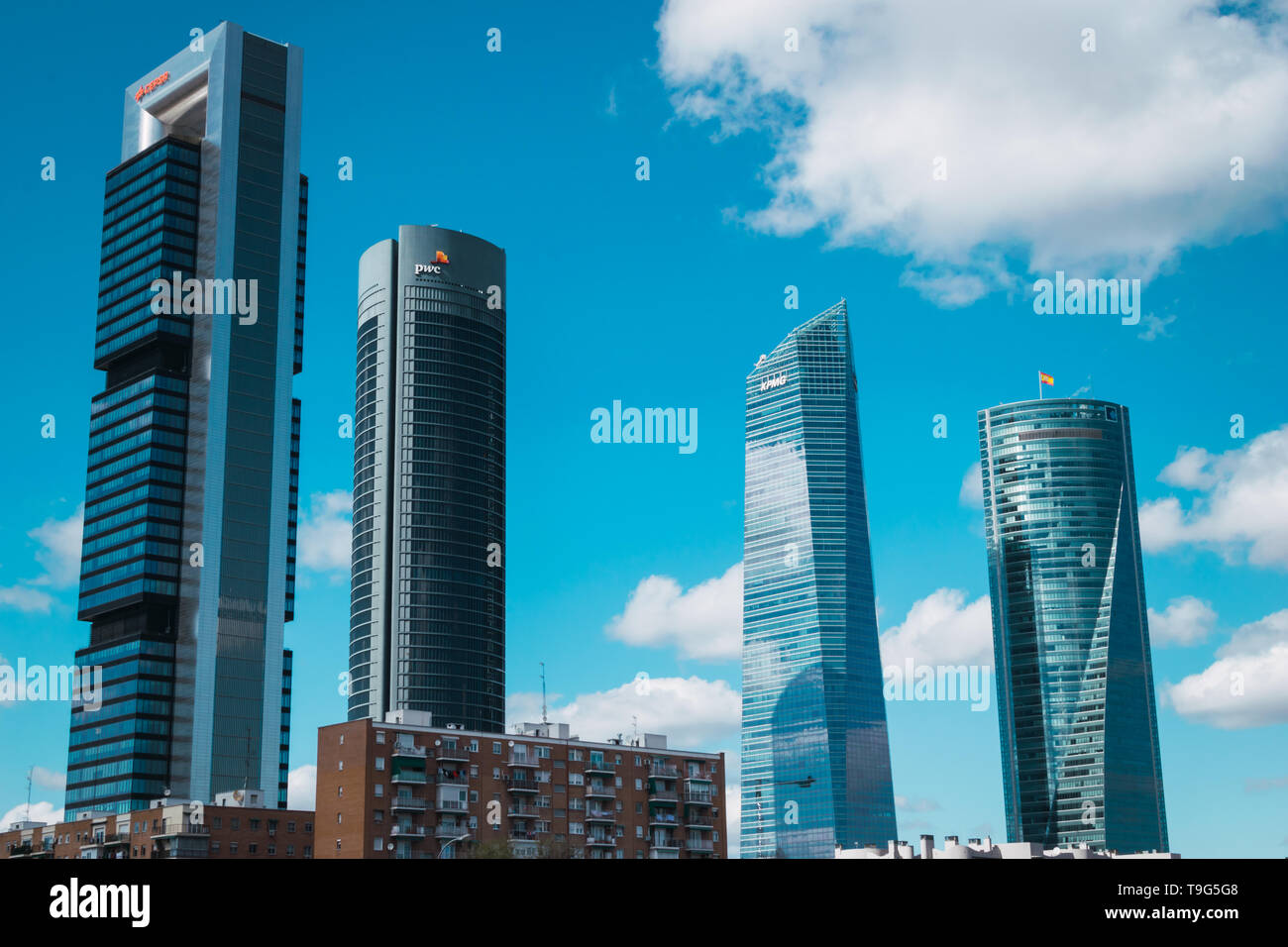 four sky scrapers in Madrid Stock Photo