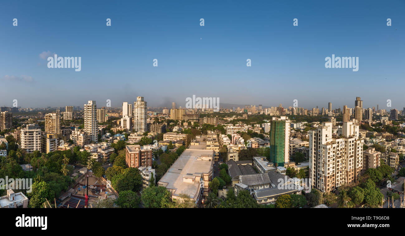Mumbai city overlooking Sion & Dharavi, India Stock Photo