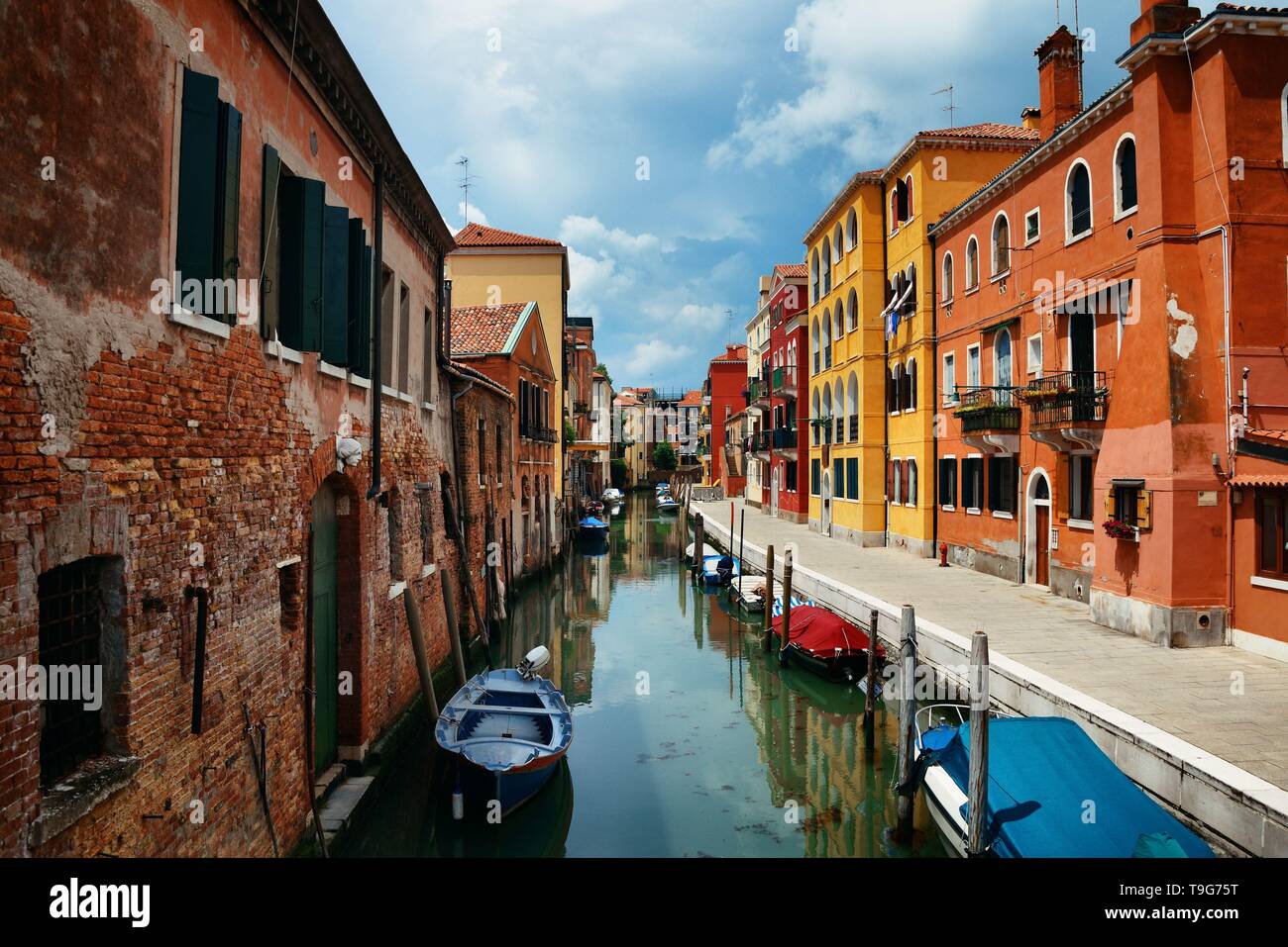 Venice canal view with historical buildings. Italy Stock Photo - Alamy