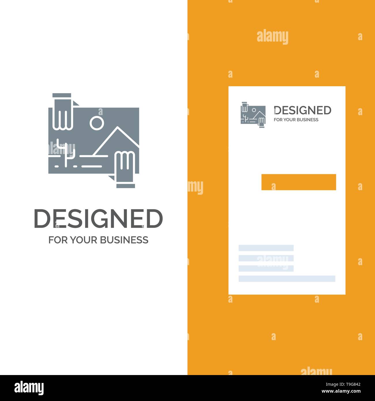 Contribution, Distribution, Dividend, Image, Photo Grey Logo Design and Business Card Template
